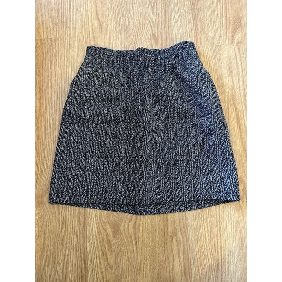 J Crew Factory Black And White Wool Blend Mini Skirt Size 0 - Picture 1 of 7